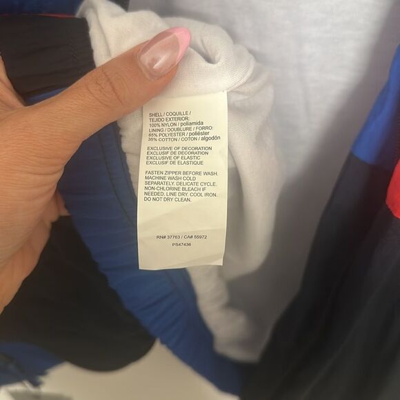 Perry Ellis Vibrant Blue and Red Windbreaker - Picture 2 of 7